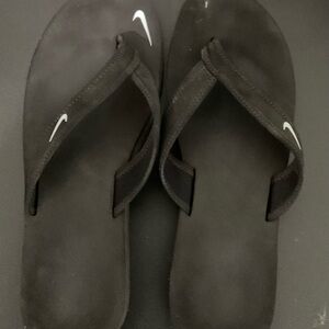 Nike Black Sandals with White Logo